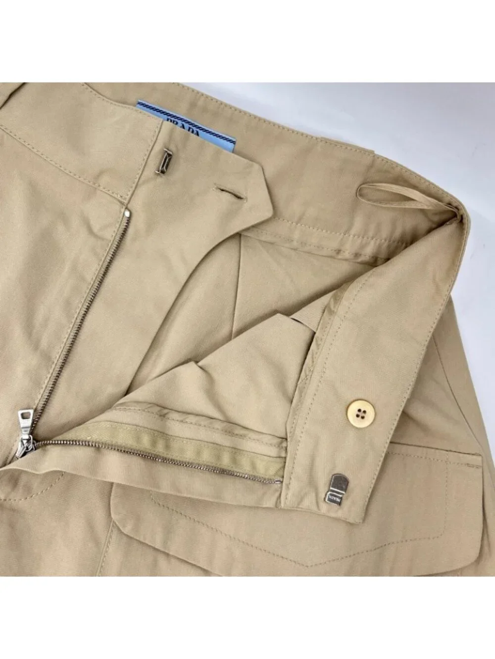 Prada Triangle Logo a Line Cargo Skirt 36